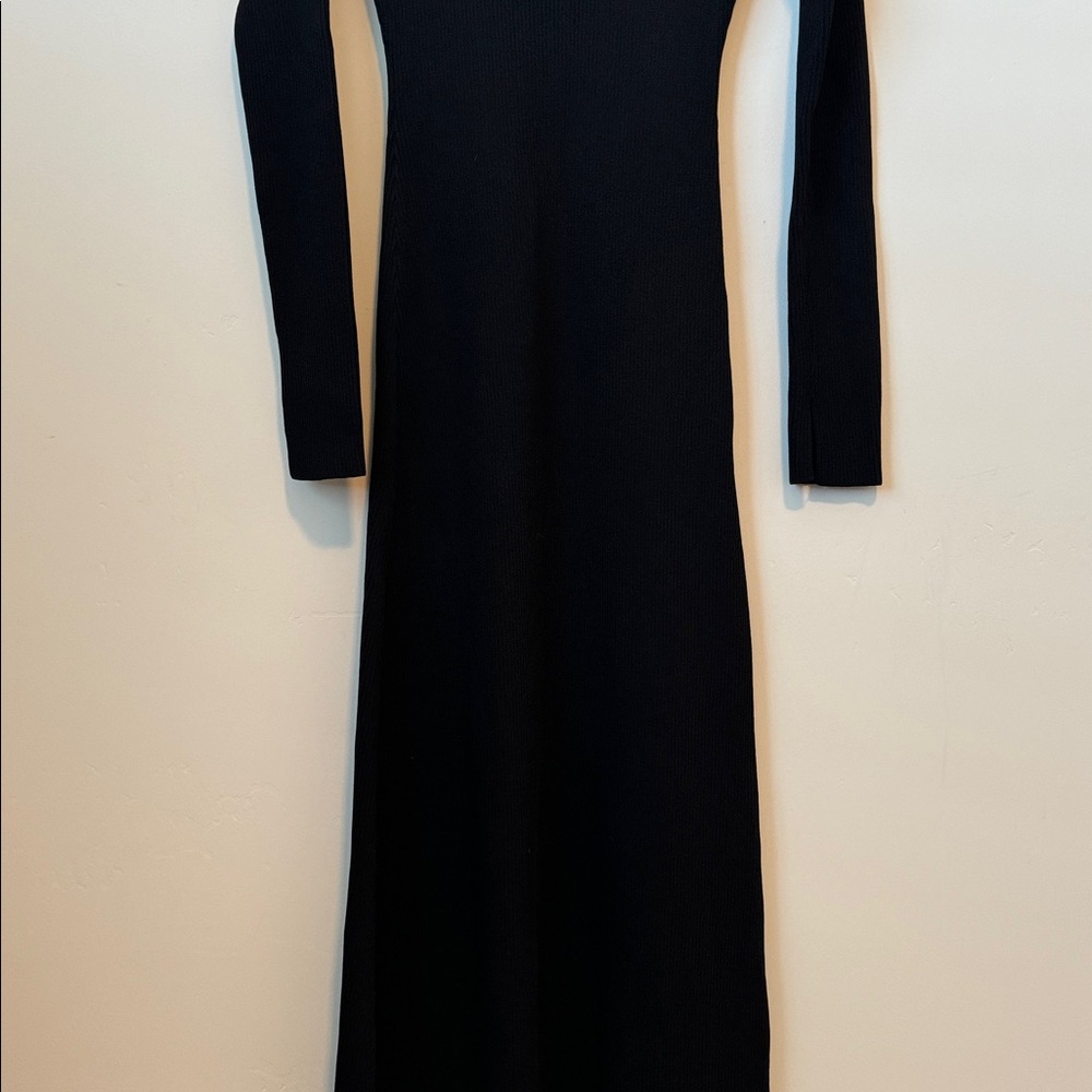 DISSH Janie Sweetheart Neckline Maxi Knit Dress Gown in Black Sweater Size: L - Picture 11 of 12